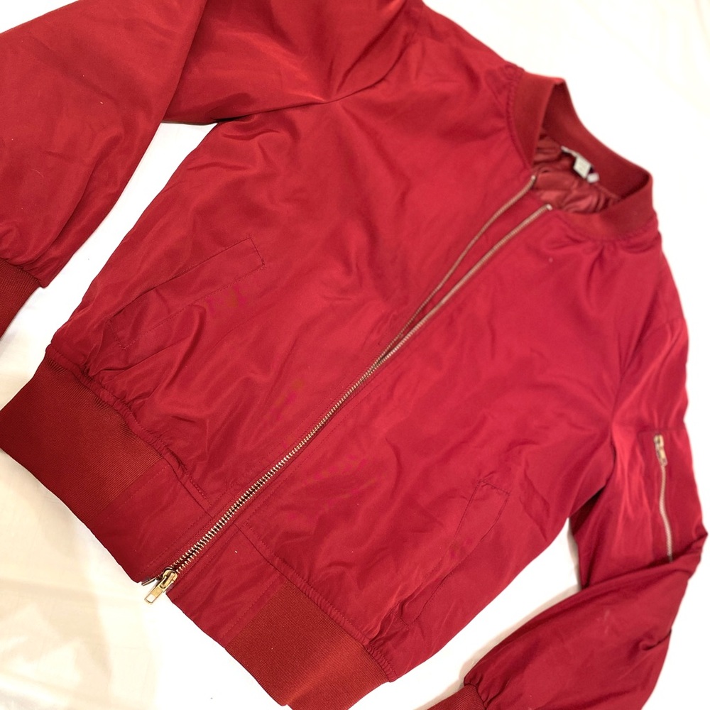 Womens Red Bomber Jacket